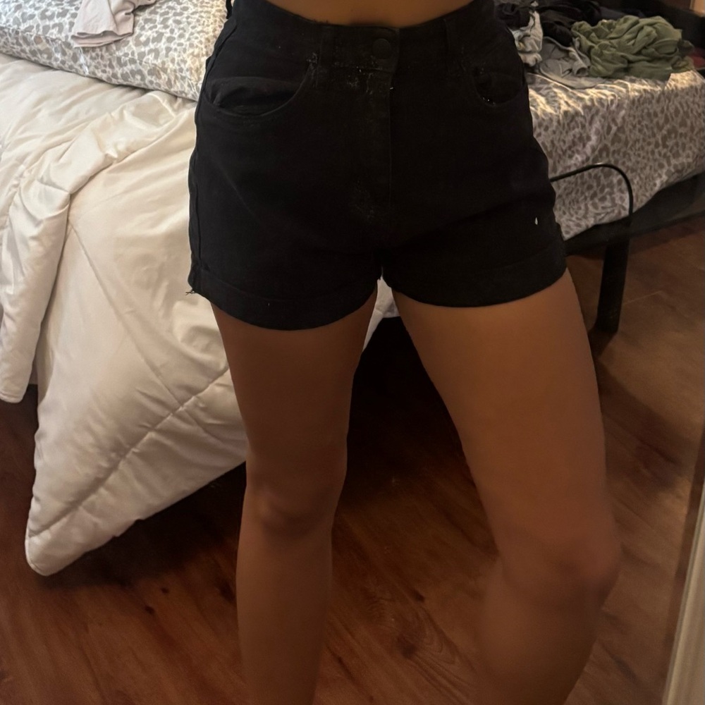 High-Rise Black Women's Casual Shorts